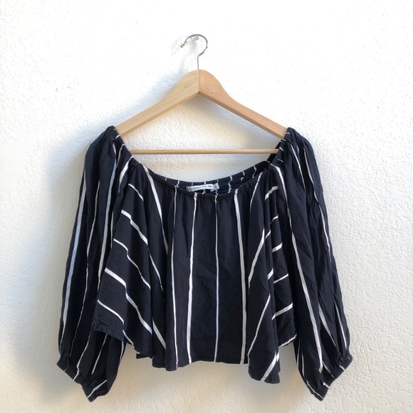 Faithfull the Brand Riot Top in Navy White Stripe - Picture 2 of 4